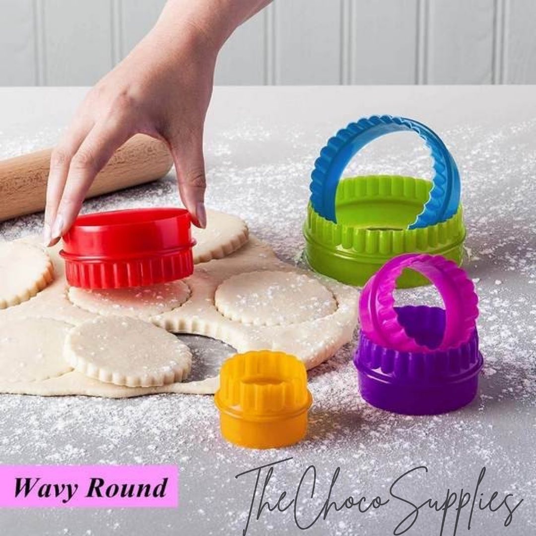 Round Cookie Cutters 2 Sided Biscuit Fondant Cutters Chole's Kitchen Set  New