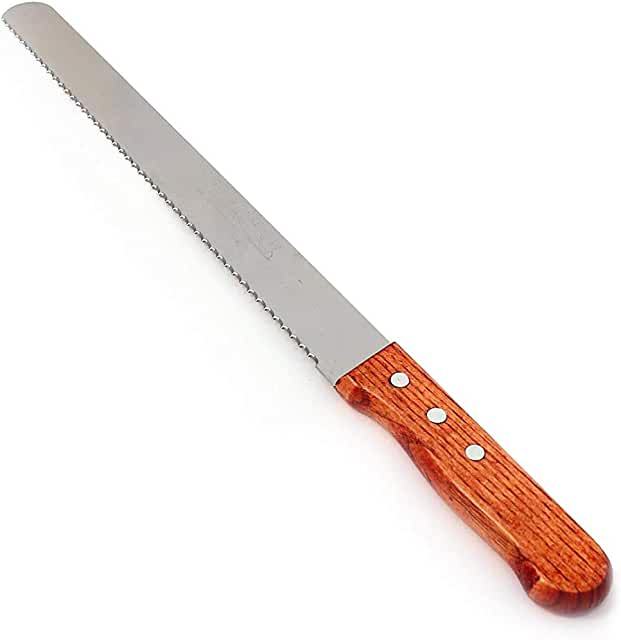 Masely 10inches Stainless Steel Bread Knife Wooden Handle Cake