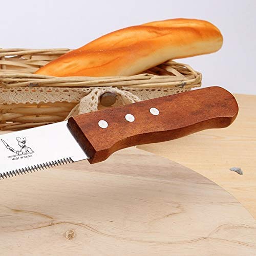 Masely 10inches Stainless Steel Bread Knife Wooden Handle Cake