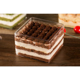 Transparent Acrylic Dessert / Cake Tub with Lid | Pack of 6pcs