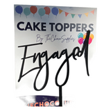 Engaged Stylish Cake Topper | Black