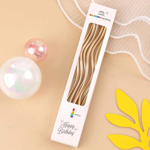 Spiral Candles (Pack Of 6pcs) | Rosegold