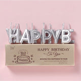 Happy Birthday Candle set | SIlver