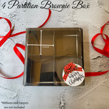 Black | Partition Brownie box of 4 | Pack of 10pcs