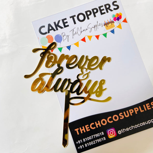 Forever Always Cake topper Gold TheChocoSupplies