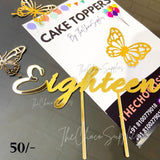 Eighteen Birthday Cake Topper - Gold